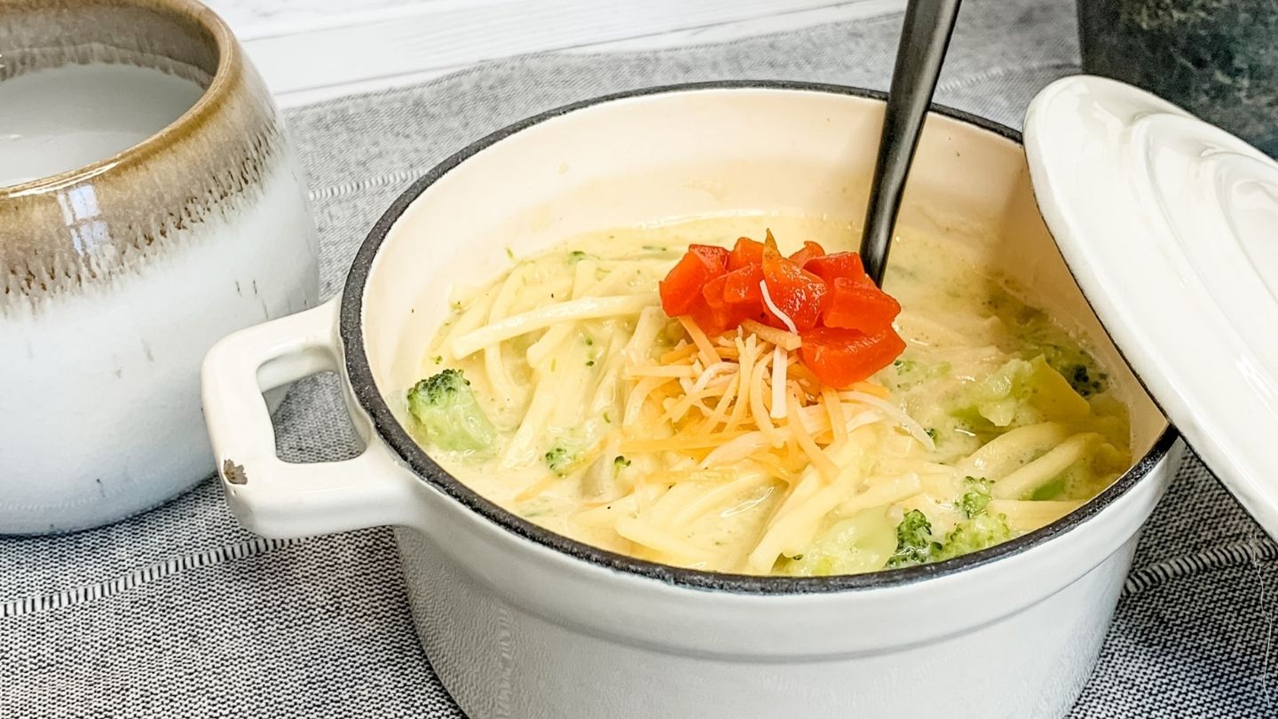 Broccoli Cheese Noodle Soup - Mrs Millers Homemade Noodles