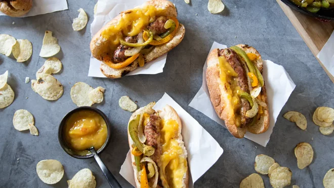 Grilled Brats & Peppers