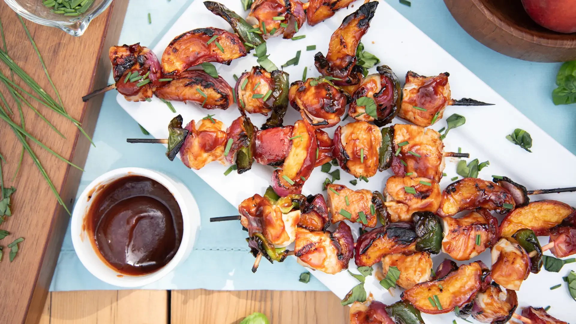 Peach and BBQ Chicken Kebabs Recipe