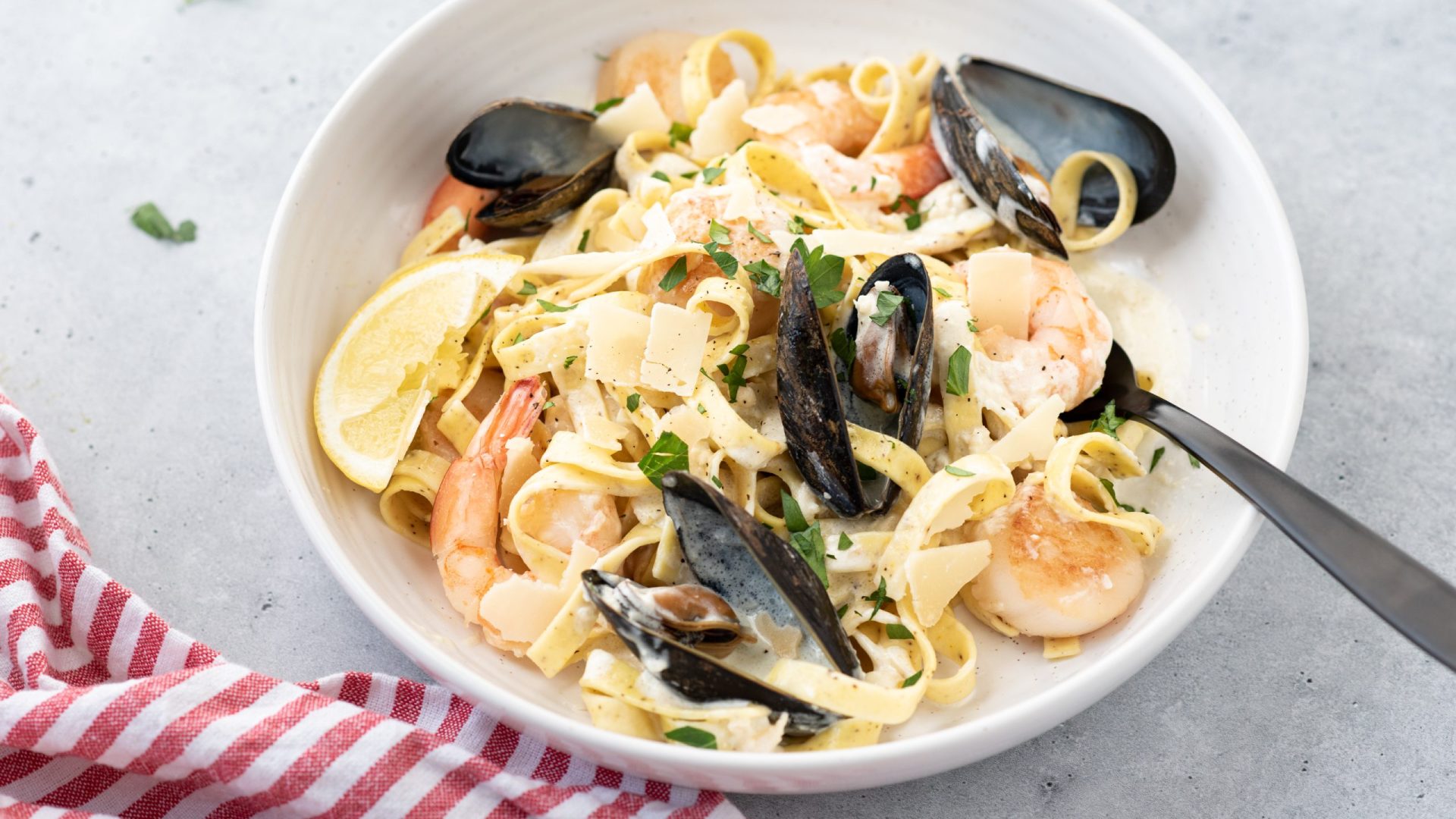 Creamy Lemon Seafood Pasta - Mrs Miller's Homemade Noodles