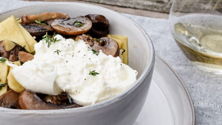 Herby Noodles in Wild Mushroom Butter Sauce